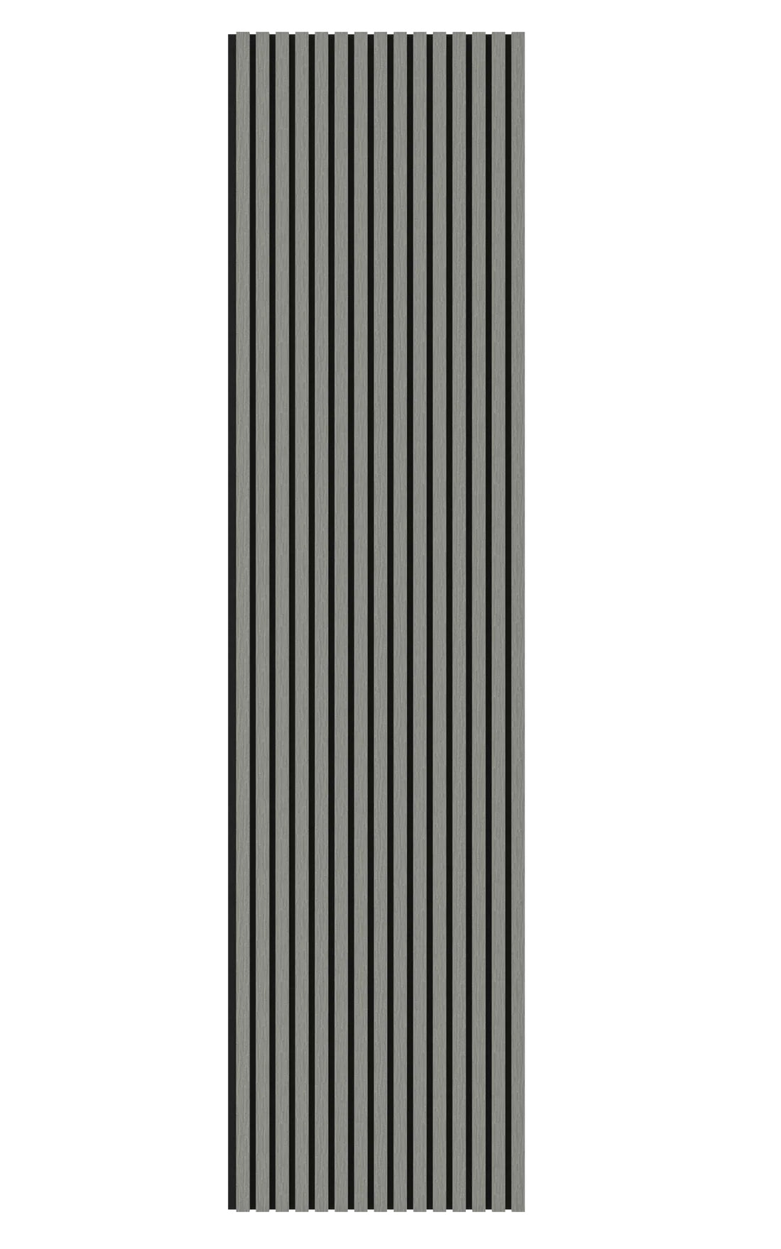 Grey Acoustic Wood Wall Panel Thin Slat - 240/300x60cm