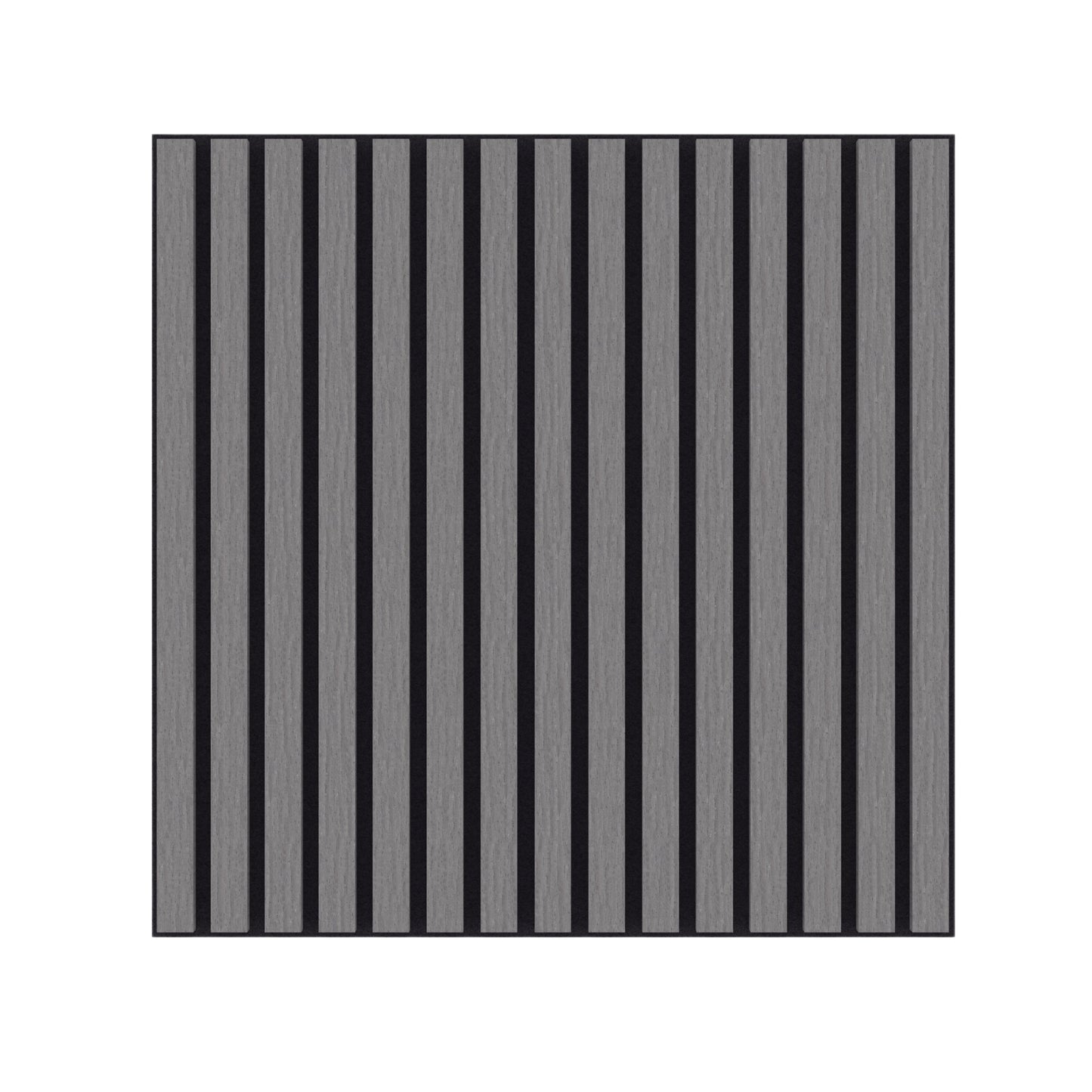 Grey Acoustic Wood Wall Panel Tiles Thin Slat - 60x60cm (4 Pack)