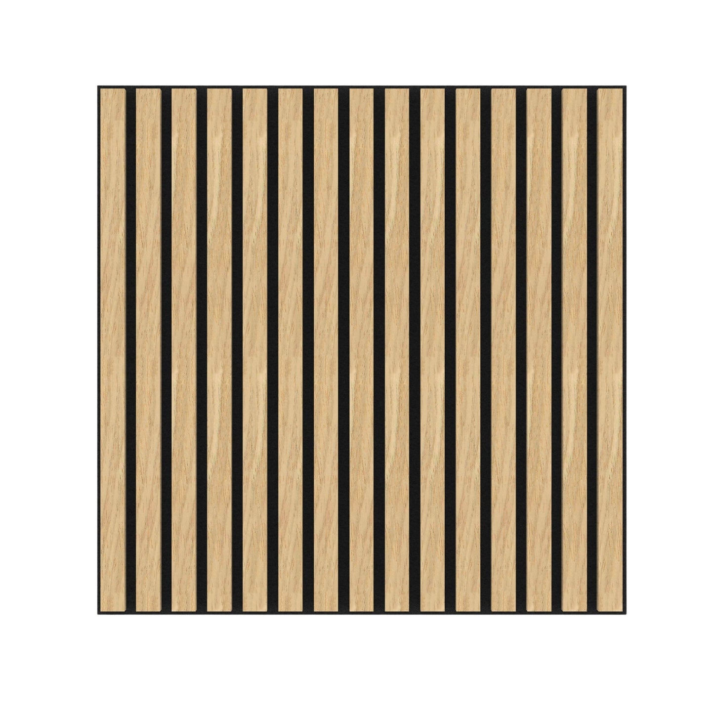 Oak Acoustic Wood Wall Panel Tiles Thin Slat - 60x60cm (4 Pack)