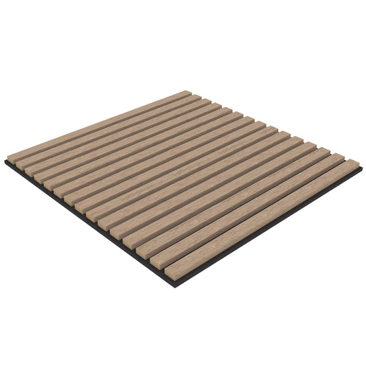Walnut Acoustic Wood Wall Panel Tiles Thin Slat - 60x60cm (4 Pack)