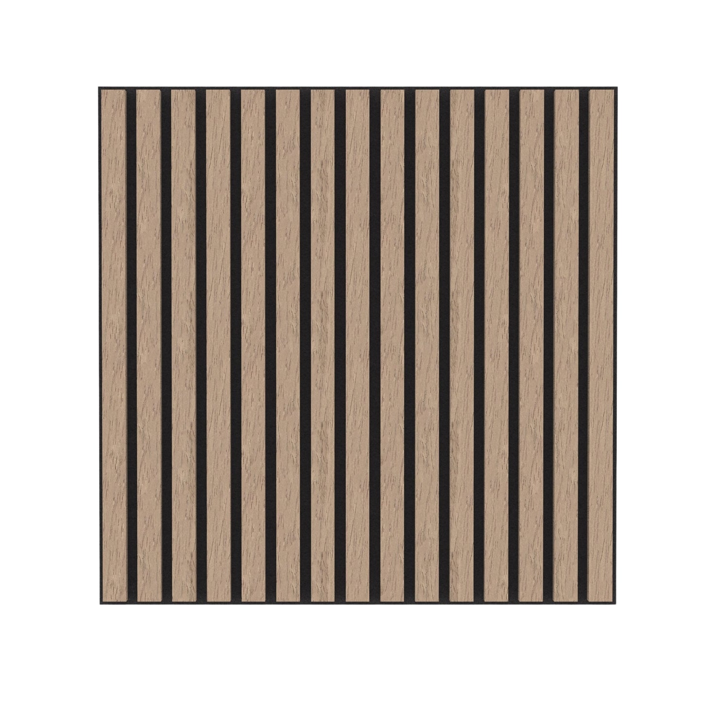 Walnut Acoustic Wood Wall Panel Tiles Thin Slat - 60x60cm (4 Pack)