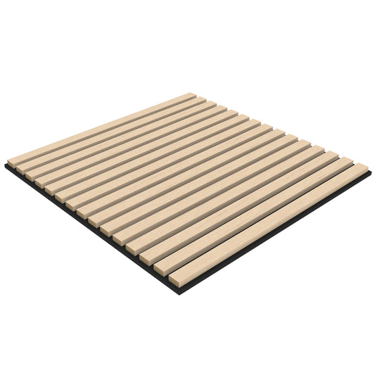 Washed Oak Acoustic Wood Wall Panel Tiles Thin Slat - 60x60cm (4 Pack)